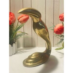 Mid Century Art Deco Brass Toucan Sculpture RARE
